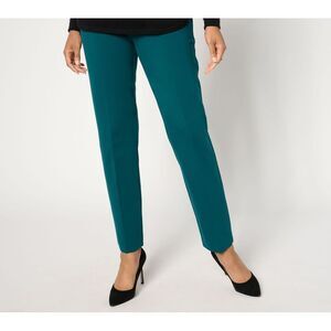 Susan Graver Women's Pants Sz M Regular Ponte Straight-Leg Pull-On Blue A345008